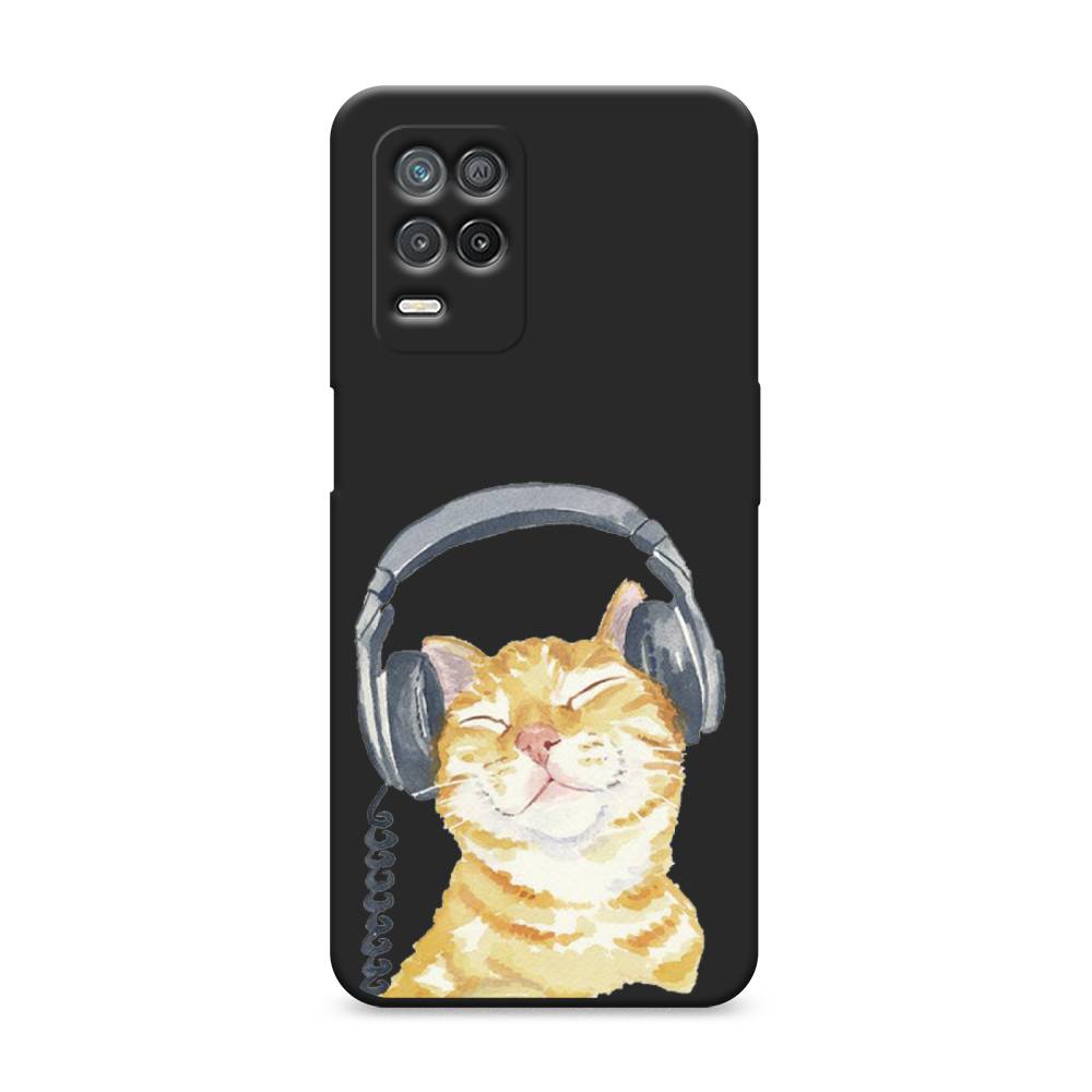 

Матовый силиконовый чехол "Кот меломан" на Realme 8 5G, Кот меломан
