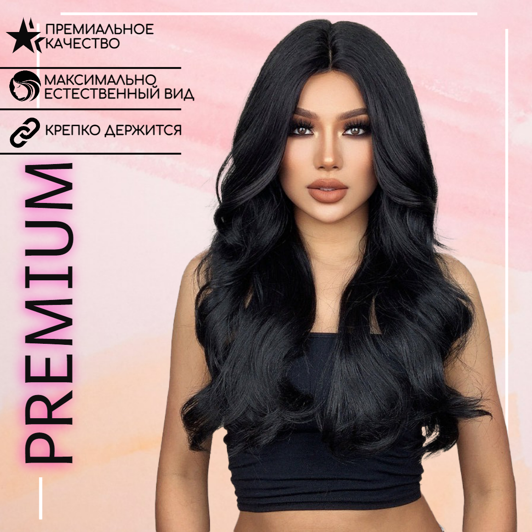 

Парик GlamLocks длинный черный 70 см, parik