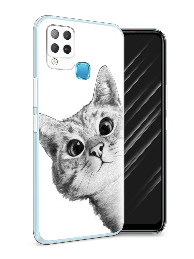

Чехол Awog на Infinix HOT 10S "Кот рисунок черно-белый", Разноцветный, 3100250-1