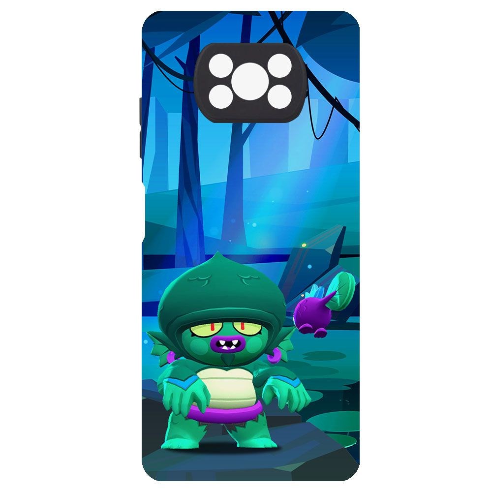 Чехол-накладка Krutoff Софт Кейс Brawl Stars - Болотный Джин для Xiaomi Poco X3 черный