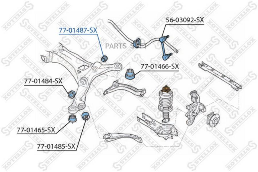 

STELLOX 7701487SX 77-01487-SX_сайлентблок зад. рычага!\ Volvo S60/S80/V70/XC70 98