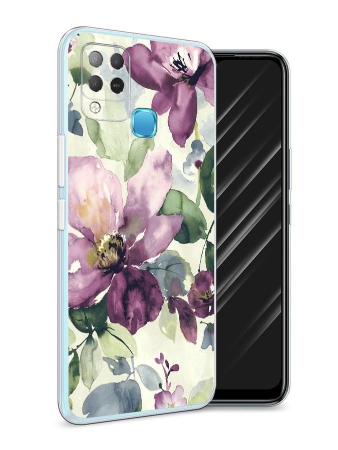 

Чехол Awog на Infinix HOT 10S "Сиреневые цветы-акварель", Разноцветный, 3100250-10
