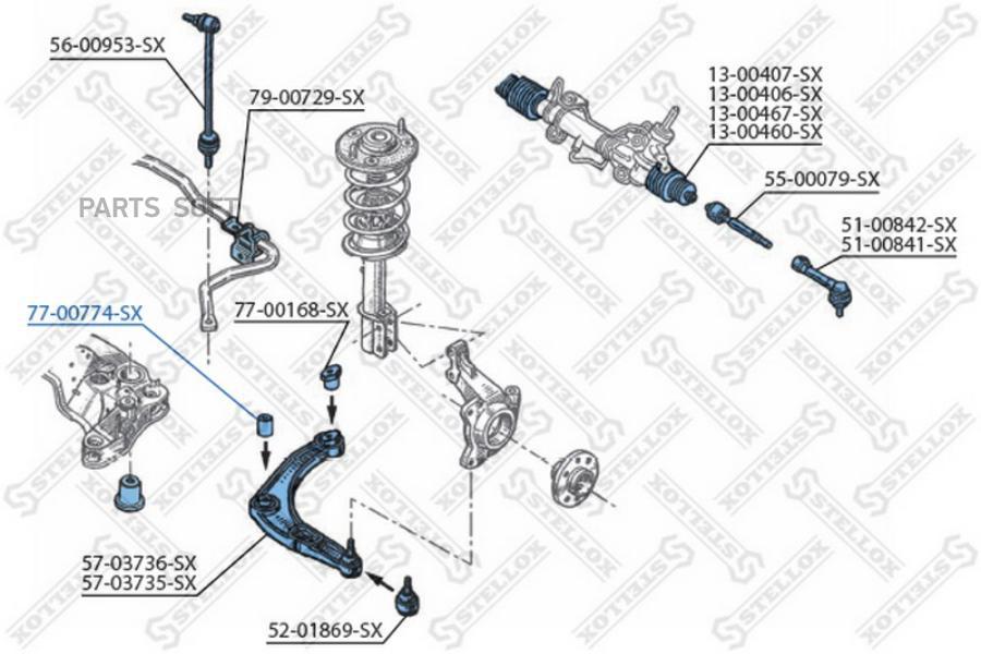 

STELLOX 7700774SX 77-00774-SX_сайлентблок рычага задний!\ Renault Safrane 2.2/3.0 92-96