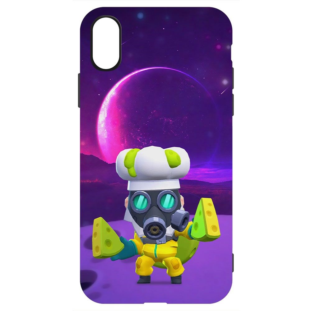 

Чехол-накладка Krutoff Софт Кейс Brawl Stars - Майк с плесенью для iPhone X черный