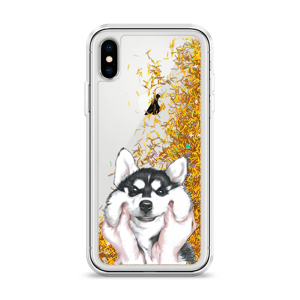 

Чехол Awog на Apple iPhone X (10) / Айфон X (10) "Щечки хаски", 11090-1