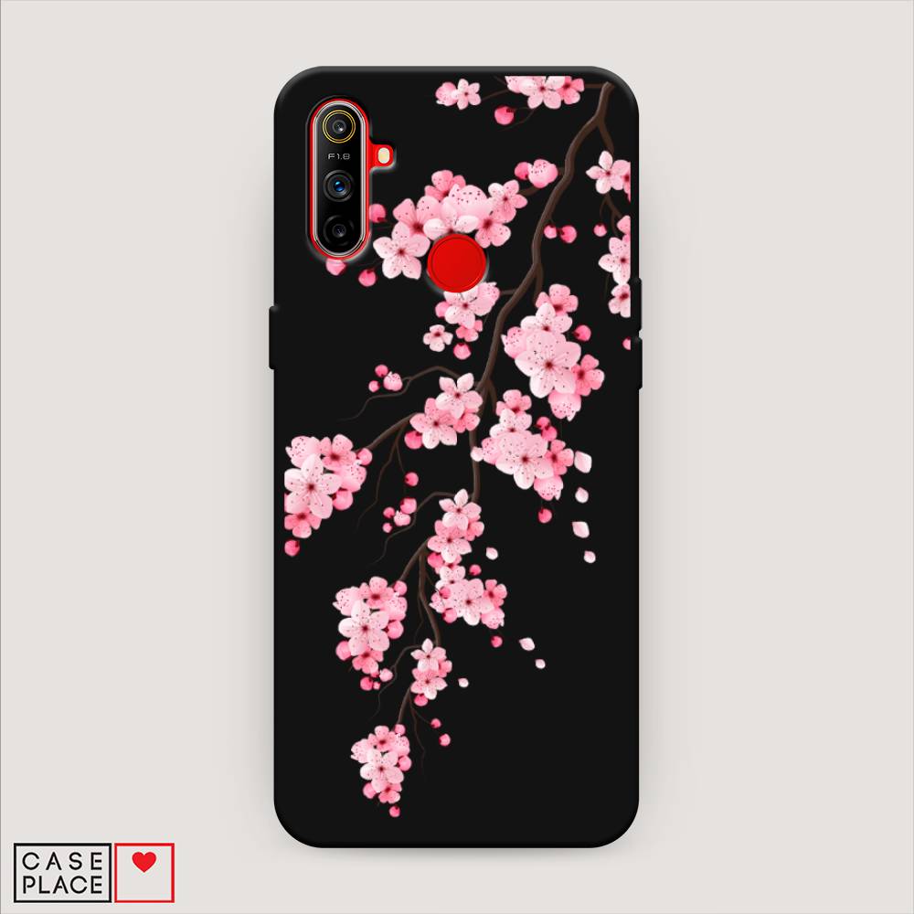 

Матовый силиконовый чехол "Розовая сакура" на Realme C3, 253052-1