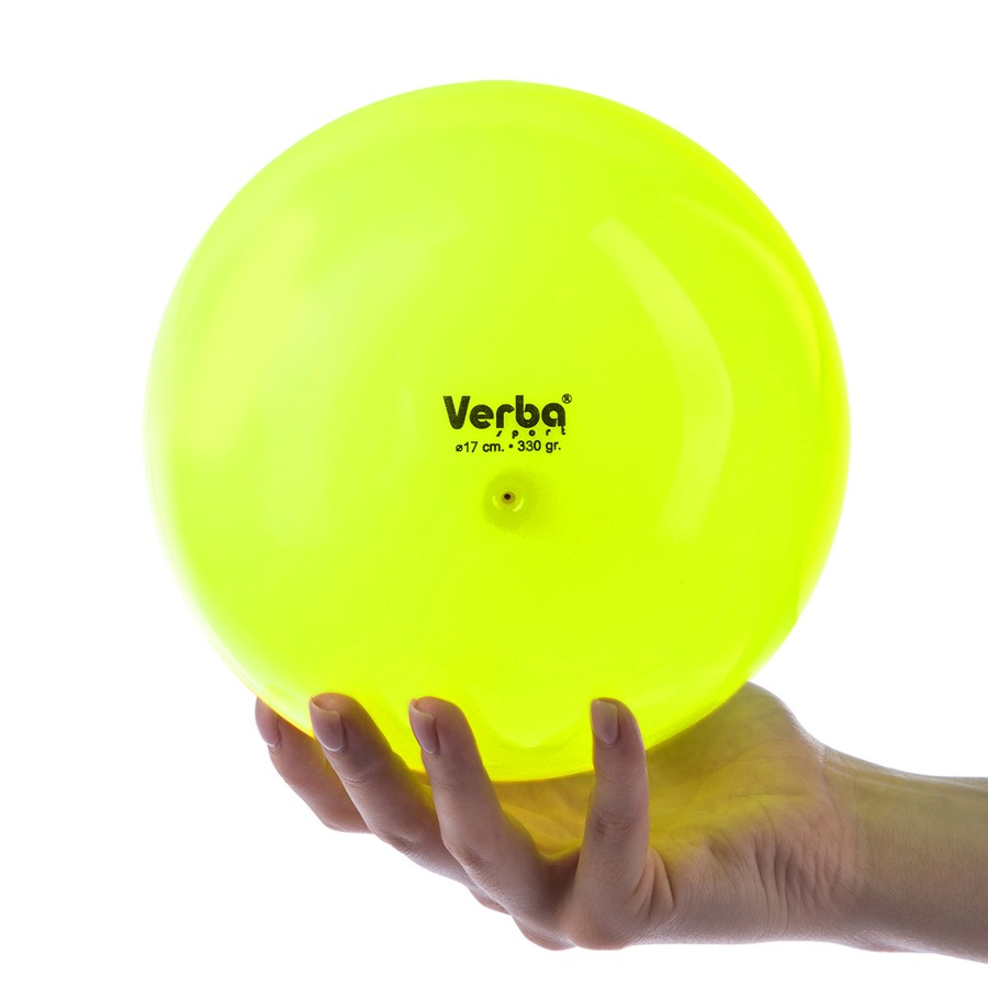 

Мяч для художественной гимнастики Verba Sport однотонный лимонный 17 см, Желтый, Verba