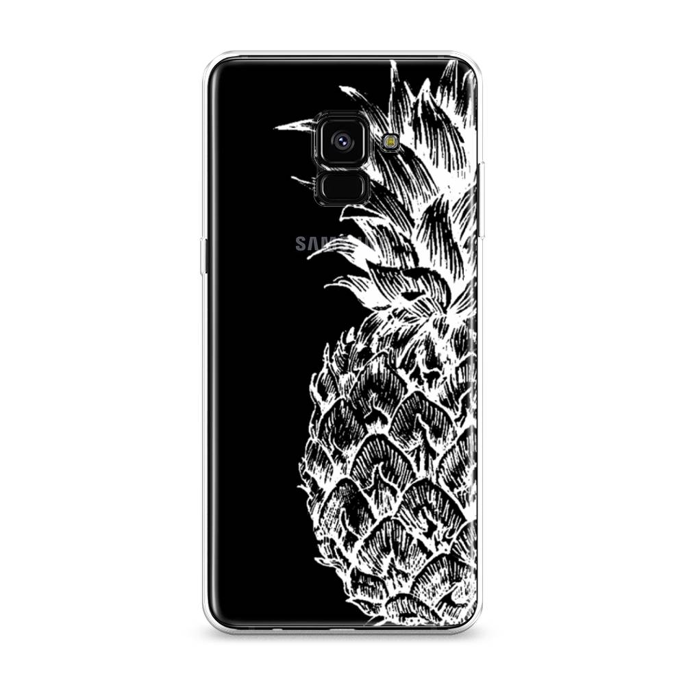 

Чехол Awog на Samsung Galaxy A8 + "Ананас графика белая", Белый, 25550-10
