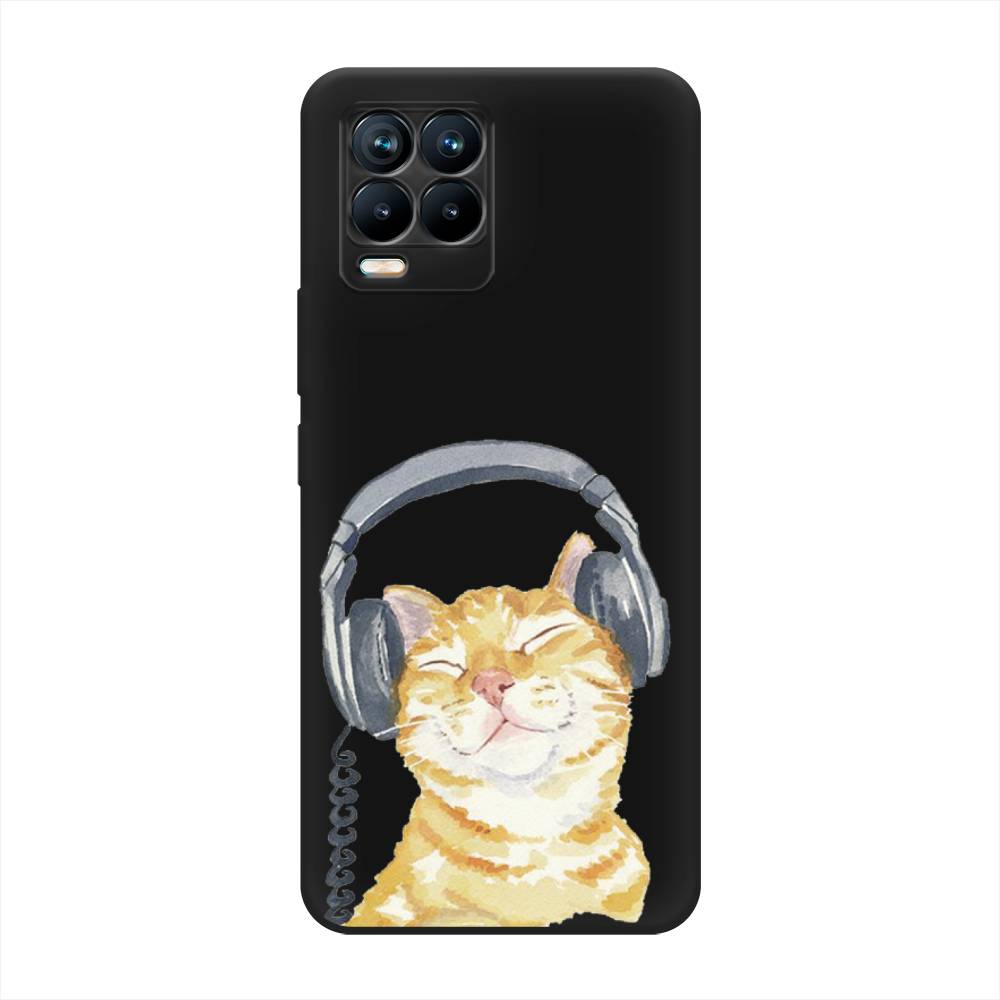 

Матовый силиконовый чехол "Кот меломан" на Realme 8, Кот меломан