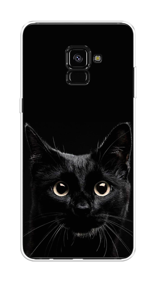

Чехол Awog на Samsung Galaxy A8 + "Добрый кот", Черный, 25550-1