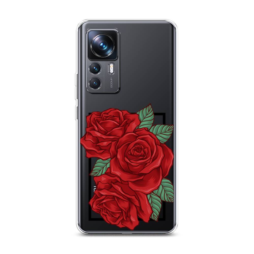

Чехол на Xiaomi 12T Pro "Три алые розы", Красный, 315750-2