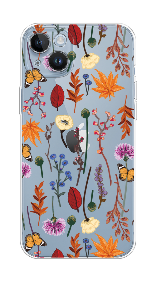 

Чехол на Apple iPhone 14 Plus "Orange Purple flowers", 15350-1