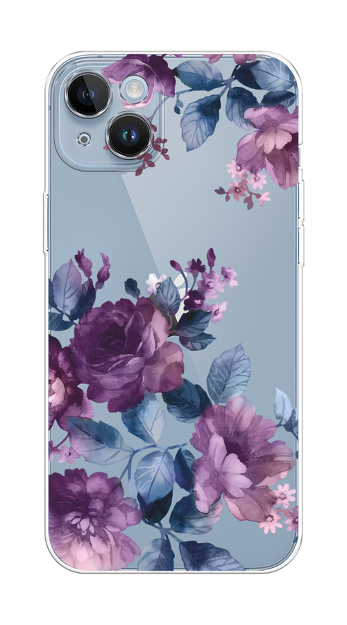 

Чехол на Apple iPhone 14 Plus "Purple Blossoms", Синий;фиолетовый, 15350-1