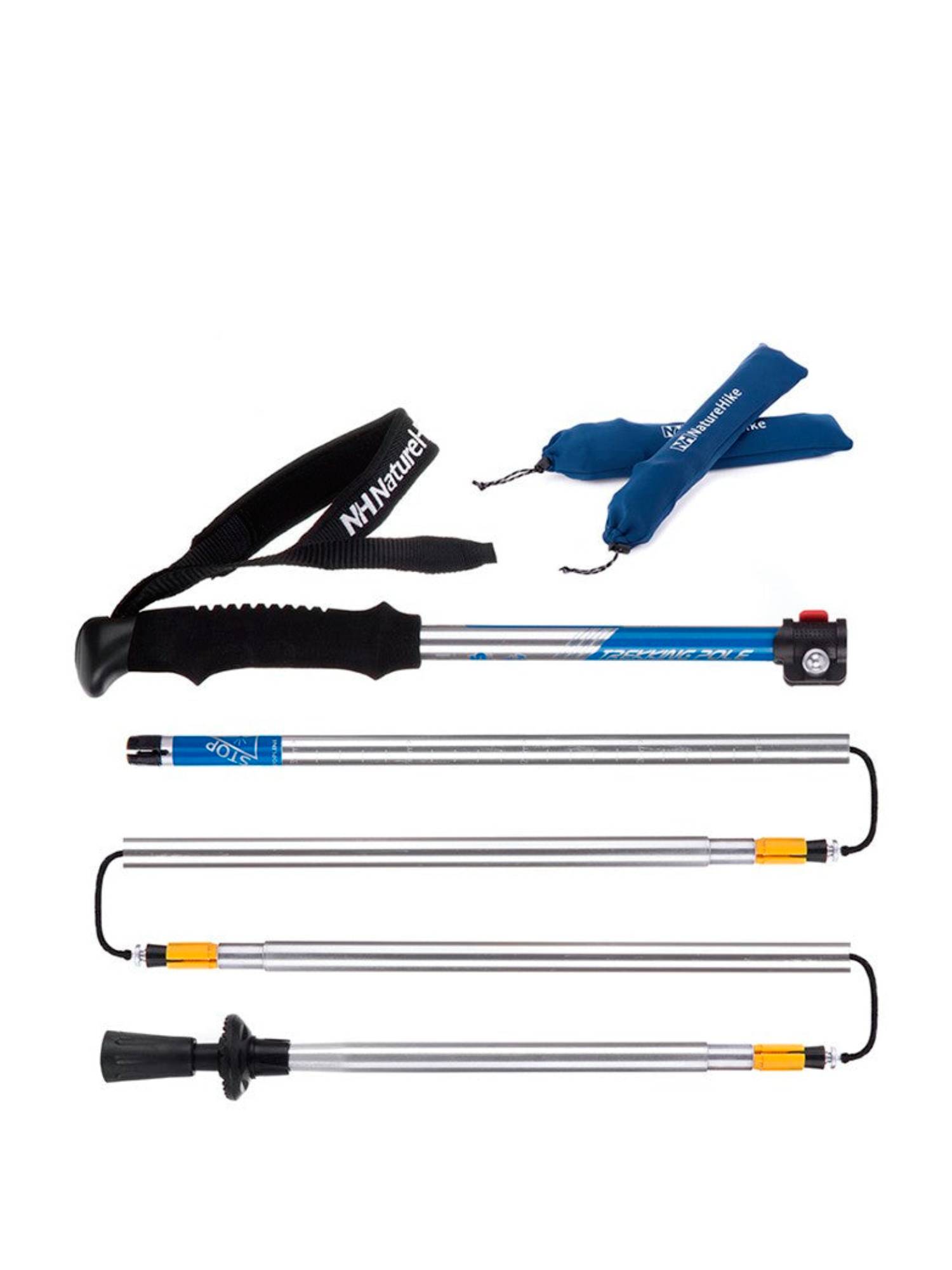 Палка Треккинговая Naturehike 5-Node Outer Locked Folding Trekking Pole Blue