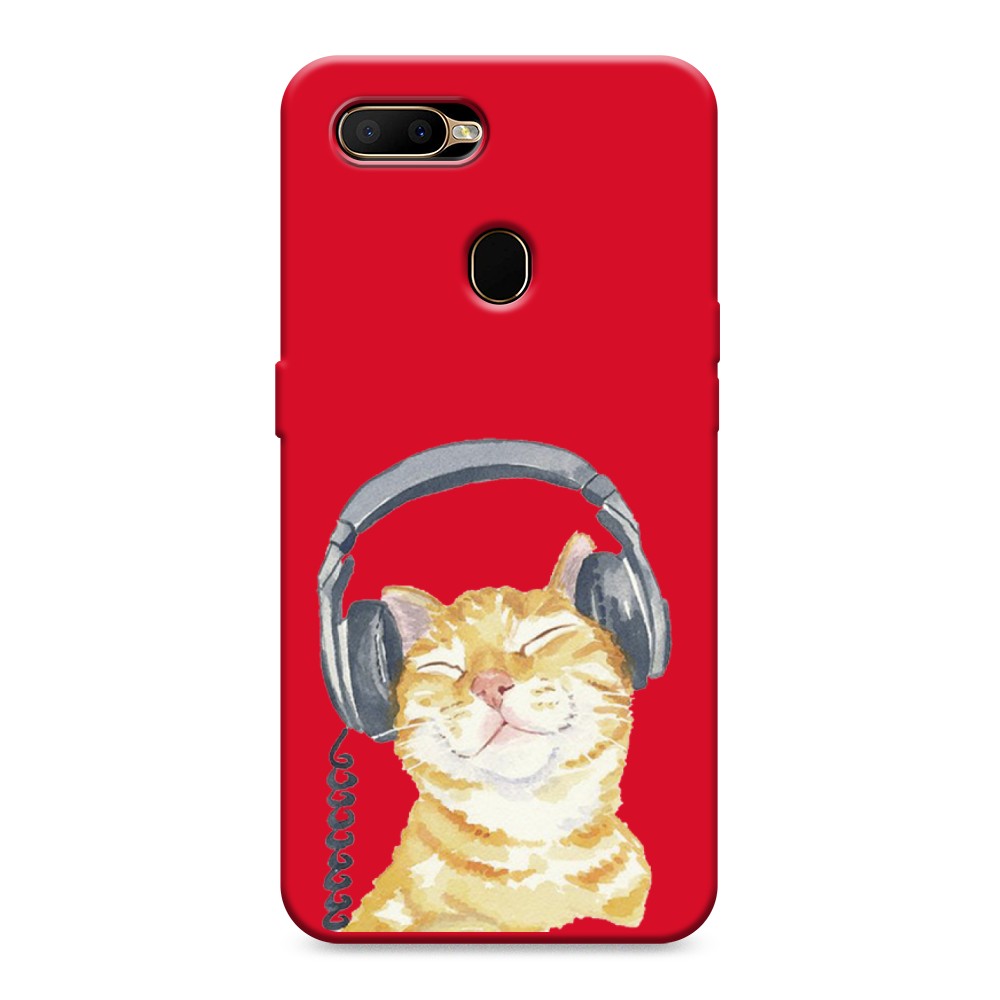 

Матовый силиконовый чехол "Кот меломан" на Oppo A5s, Кот меломан