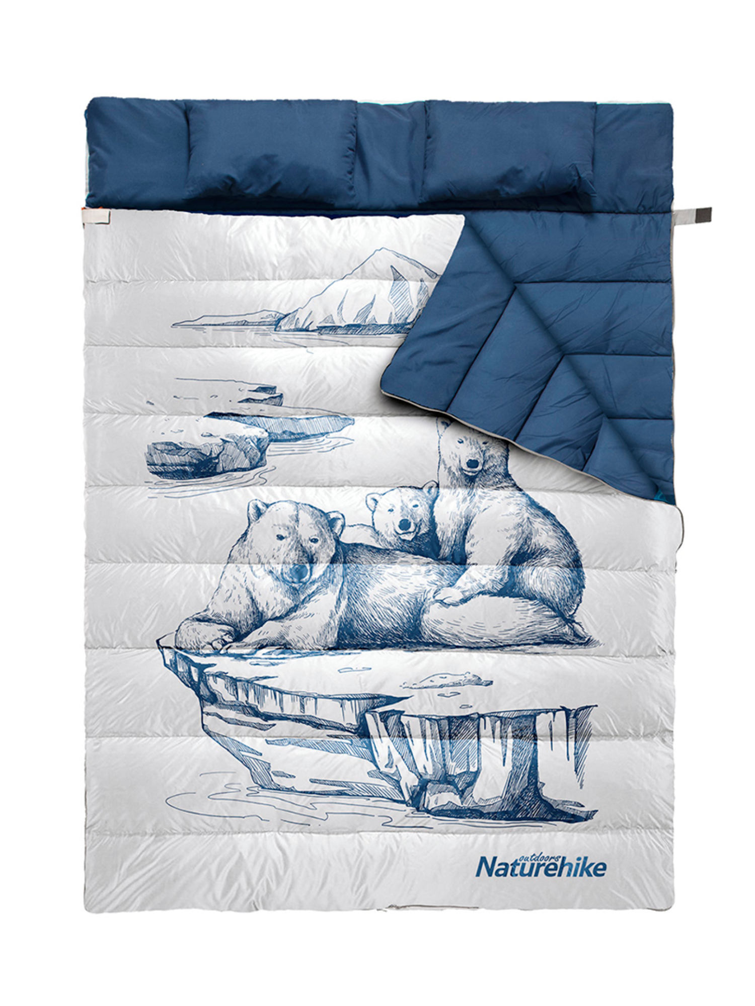 

Спальник Naturehike Double Sleeping Bag Pattern With Pillow Polar Bear, Double Sleeping Bag Pattern With Pillow