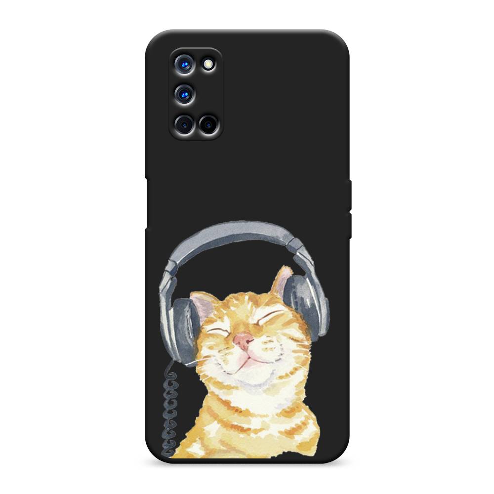 

Матовый силиконовый чехол "Кот меломан" на Oppo A52, Кот меломан