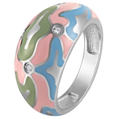 

Кольцо из серебра с фианитом/эмалью р. 17,5 Kabarovsky 11-221-7901, 11-221-7901