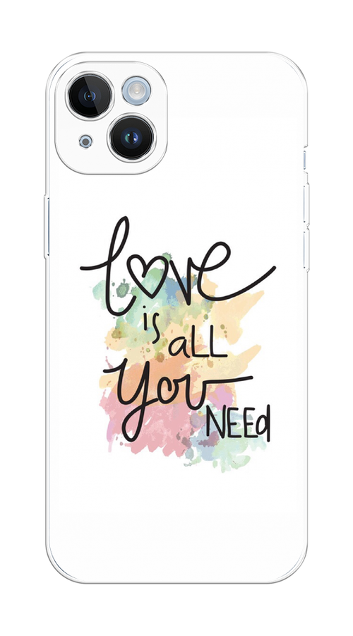 

Чехол на Apple iPhone 14 Plus "Love is all you need", Белый;черный;зеленый, 15350-1