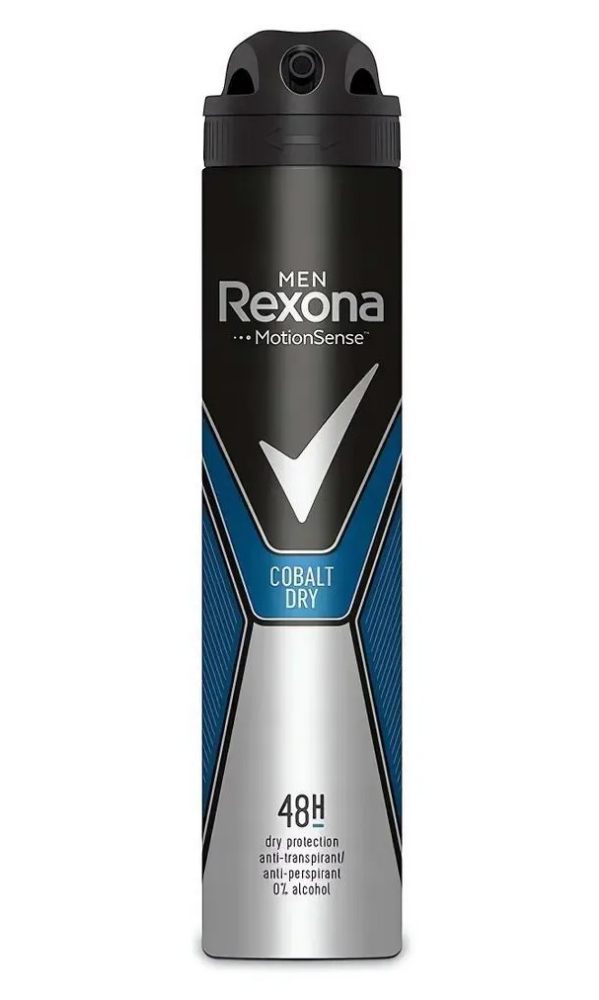 фото Мужской антибактериальный дезодорант–спрей rexona men cobalt dry, 200 мл