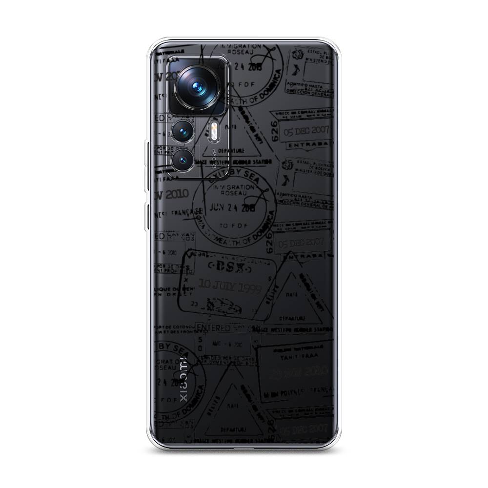 

Чехол на Xiaomi 12T Pro "Visa stamps 2", Белый;черный;серый, 315750-2