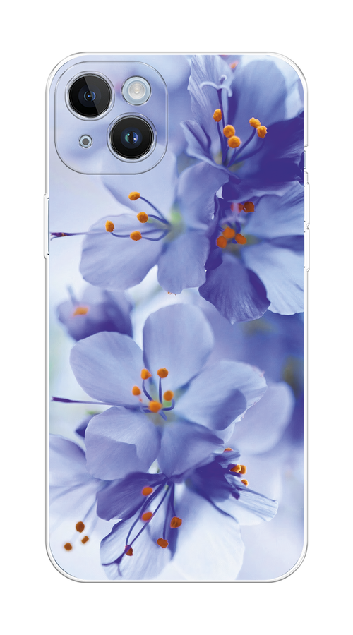

Чехол на Apple iPhone 14 Plus "Фиолетовые цветки", Фиолетовый;синий, 15350-1