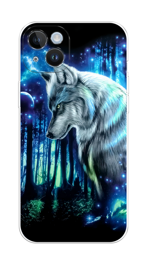 

Чехол на Apple iPhone 14 Plus "Сказочный волк", Синий;серебристый;черный, 15350-1