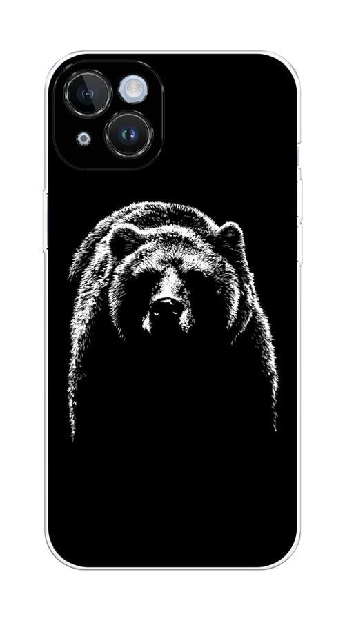 

Чехол на Apple iPhone 14 Plus "Медведь в ночи", Белый;черный, 15350-1