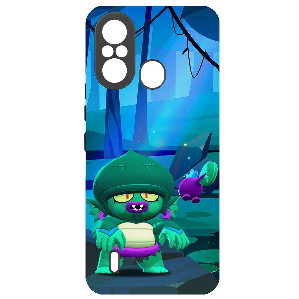 

Чехол-накладка Krutoff Софт Кейс Brawl Stars - Болотный Джин для ITEL A58 черный