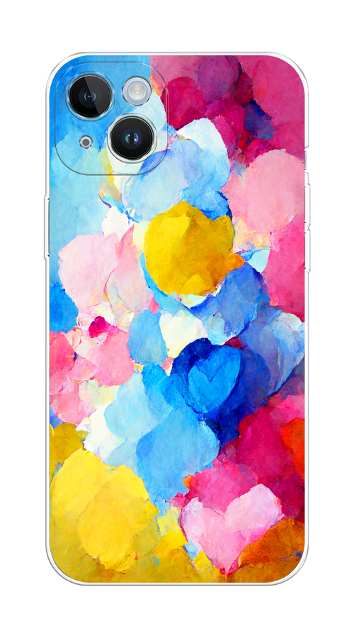 

Чехол на Apple iPhone 14 Plus "Яркие пятна", Синий;голубой;желтый;розовый, 15350-1