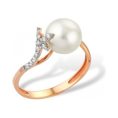 

Кольцо из красного золота с жемчугом/фианитом р. 17,5 Гранат 3.10.11.0275.00-1485, 3.10.11.0275.00-1485