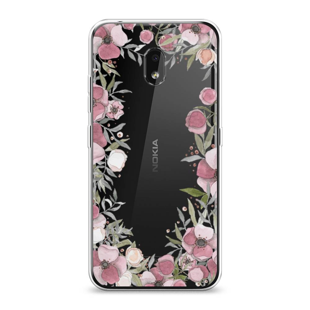 фото Чехол awog "розовая цветочная рамка" для nokia 2.2