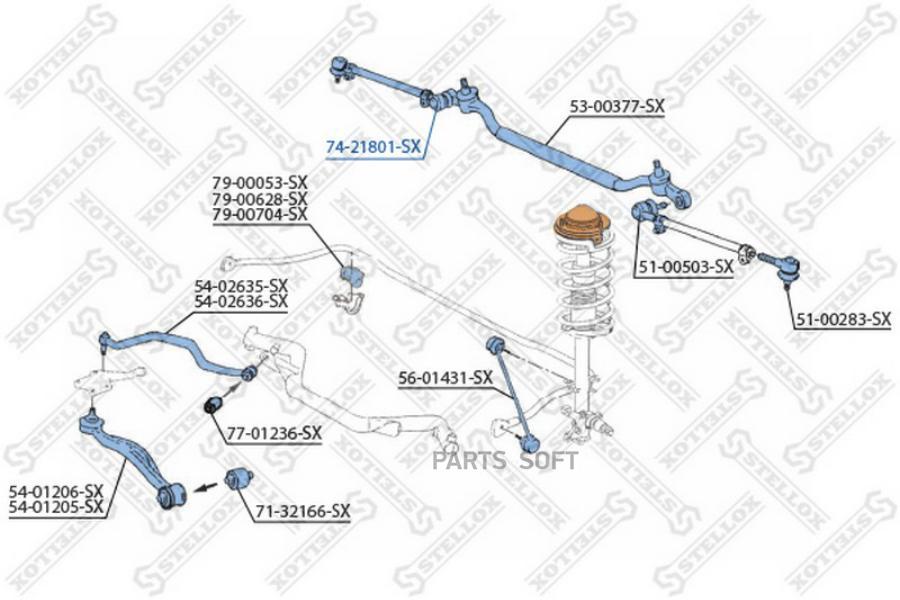 

STELLOX 7421801SX 74-21801-SX_втулка маятника!\ BMW E34/E39/E32/E31/E38 1.8-5.0 86