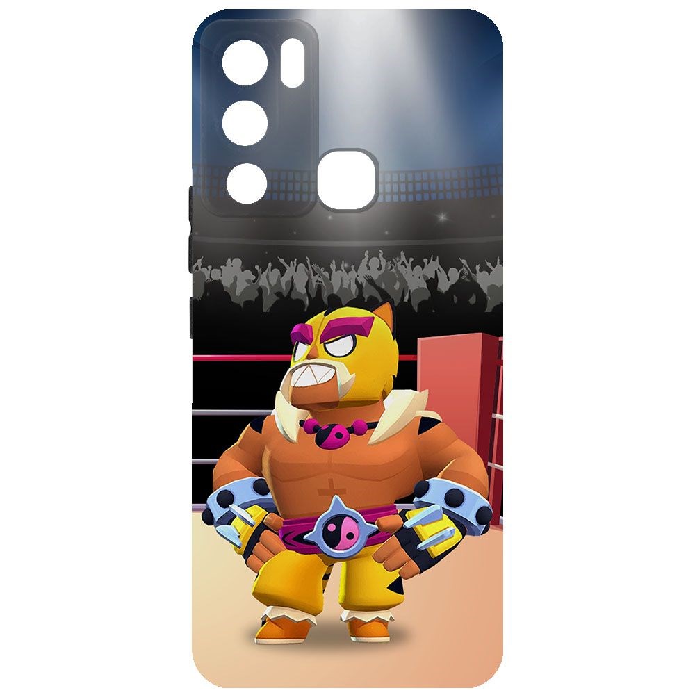 

Чехол-накладка Krutoff Софт Кейс Brawl Stars - Эль Тигро для INFINIX Hot 12i черный