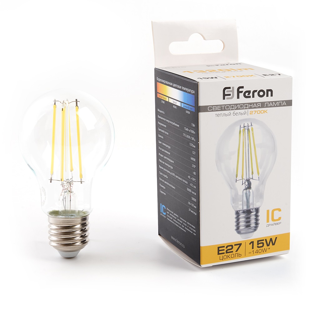

Лампа светодиодная Feron LB-615 E27 15Вт 2700K 38241, 38241