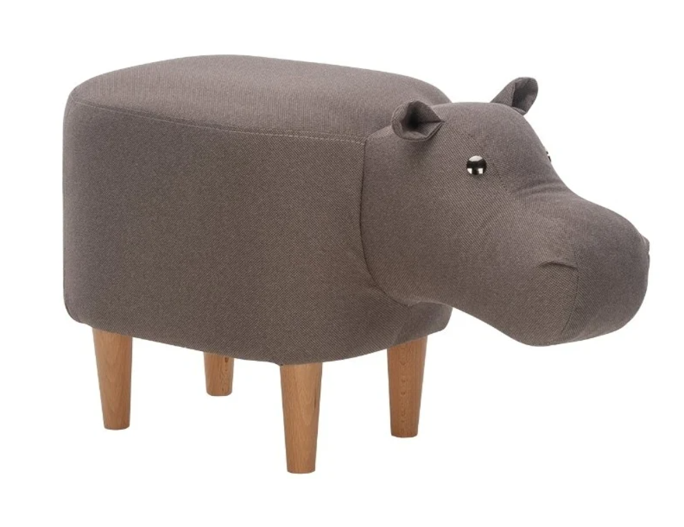 фото Пуф leset hippo combi велюр молочный шоколад мебель импэкс