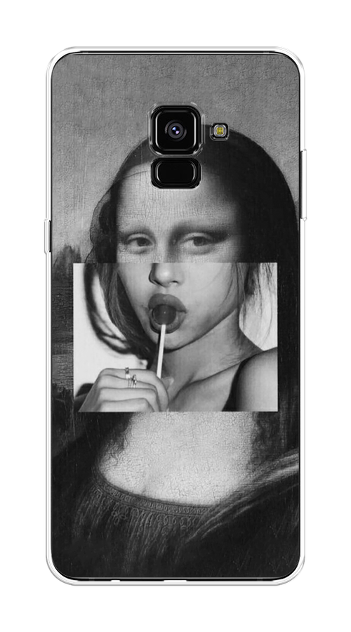

Чехол Awog на Samsung Galaxy A8 + "Mona Lisa sucking lollipop", Серый, 25550-9