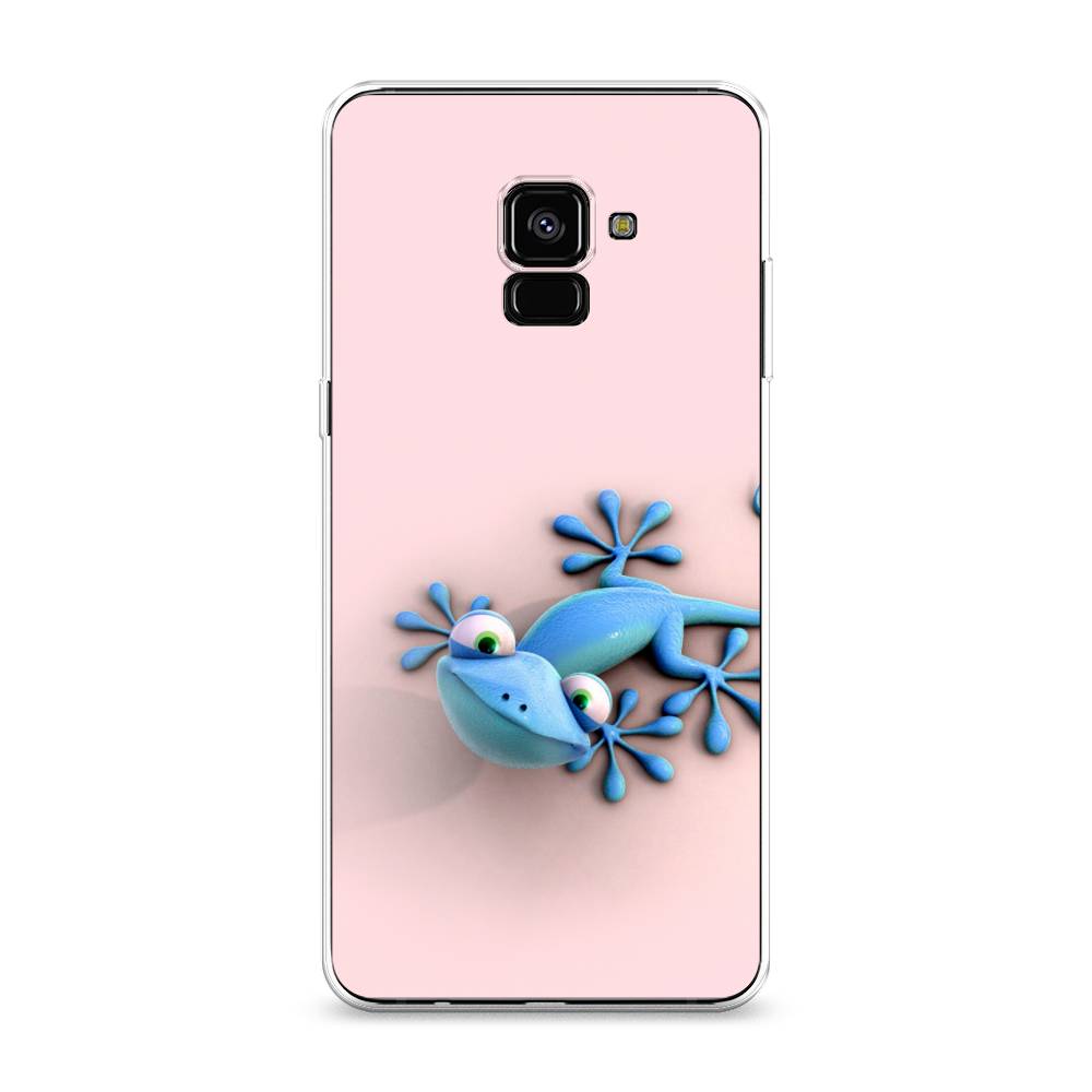 

Чехол Awog на Samsung Galaxy A8 + "Голубая ящерка", Розовый;голубой;белый, 25550-2
