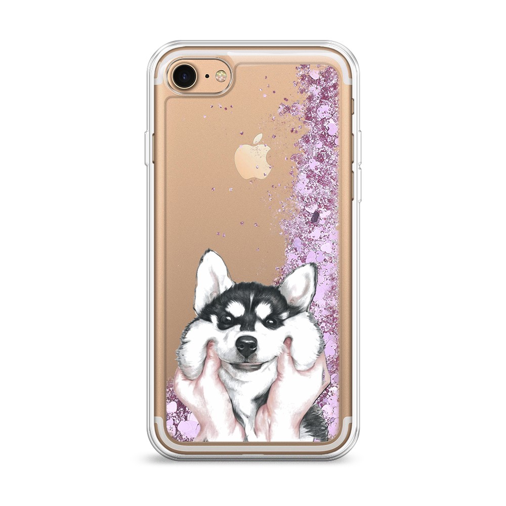 

Жидкий чехол с блестками "Щечки хаски" на Apple iPhone 7, 10694-1