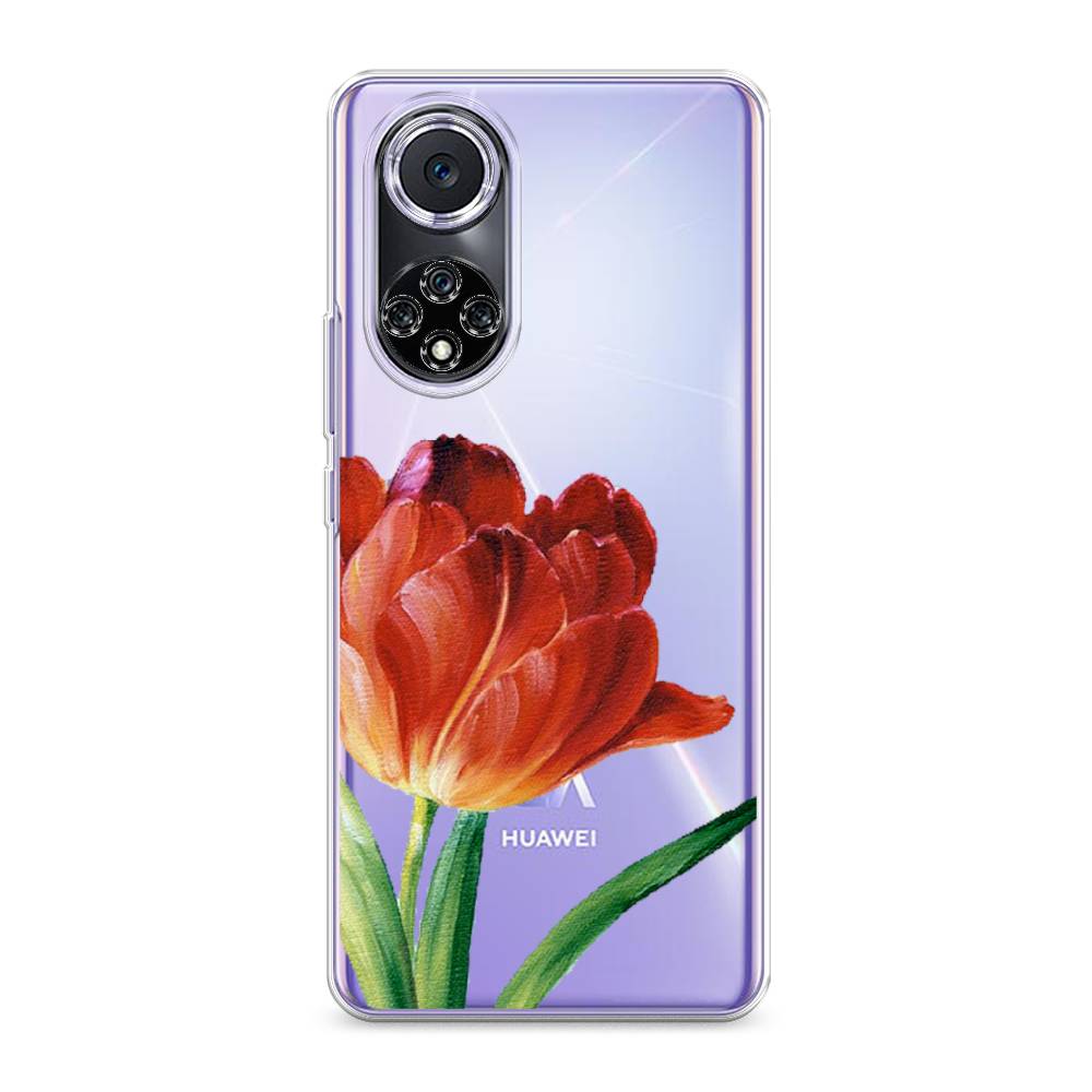 фото Чехол awog "красный тюльпан" для huawei nova 9