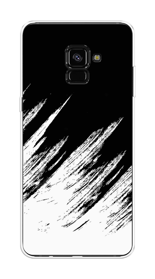 

Чехол Awog на Samsung Galaxy A8 + "Черно белые брызги", Черный;белый;бежевый, 25550-3