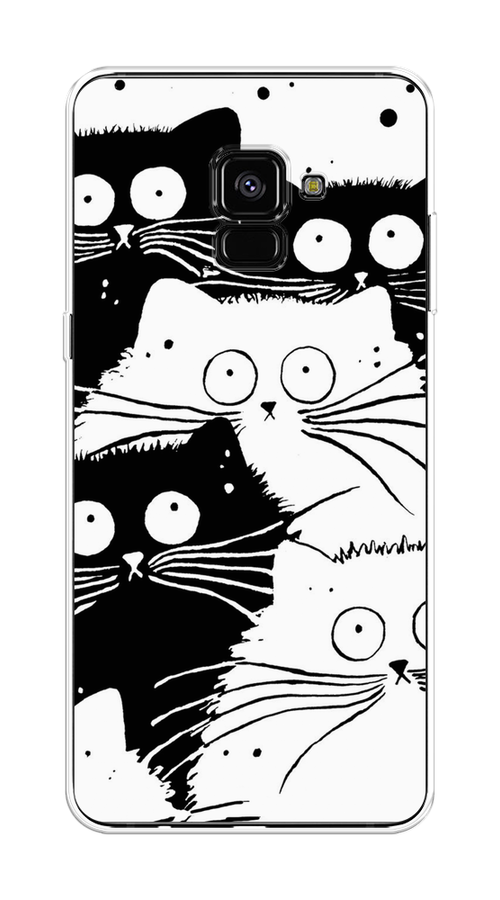 

Чехол Awog на Samsung Galaxy A8 + "Коты черно-белые", Черный;белый, 25550-2