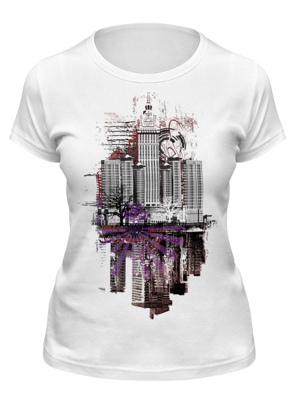 

Футболка женская Printio City art белая M, Белый, City art