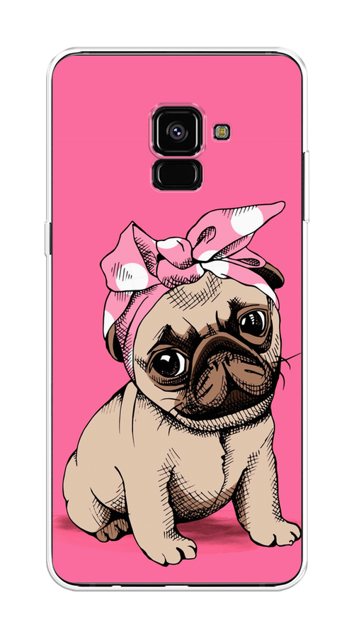 

Чехол Awog на Samsung Galaxy A8 + "Dog Pin-Up", Розовый;бежевый, 25550-2