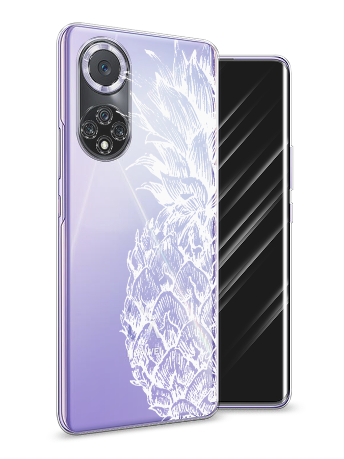 

Чехол Awog на Huawei Nova 9 "Ананас графика белая", Белый, 6106150-10