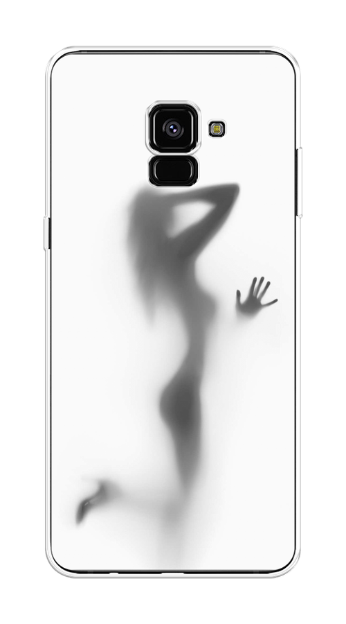 

Чехол Awog на Samsung Galaxy A8 + "Стекло в душе", Белый;серый;черный, 25550-7