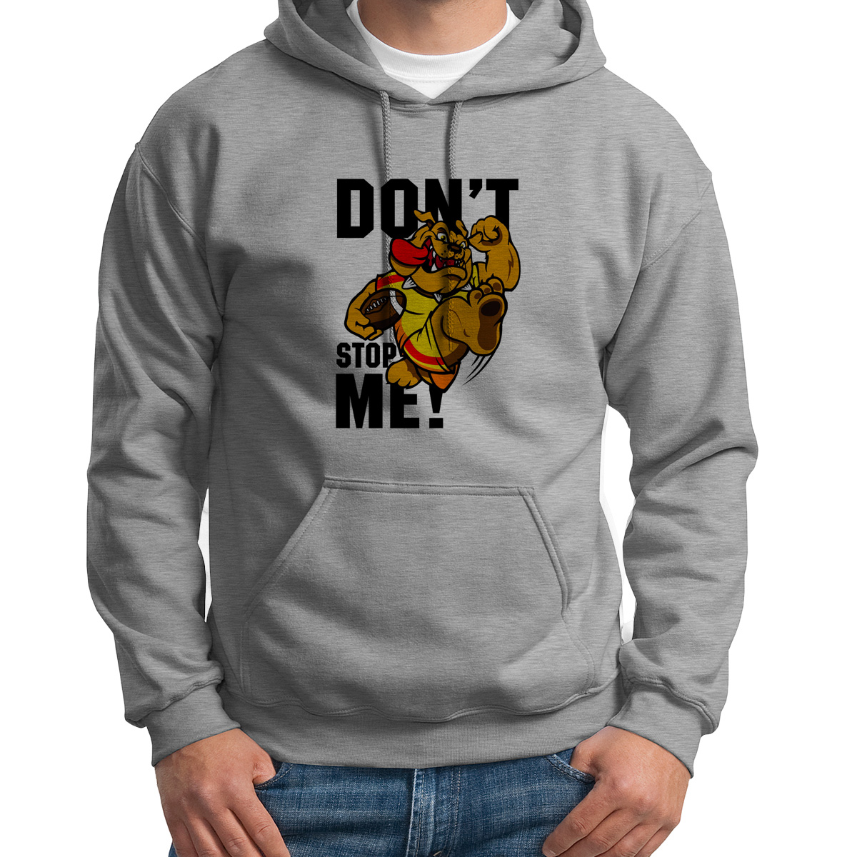

Худи унисекс CoolPodarok Прикол Собака dont stop me серое 50 RU, S0151323