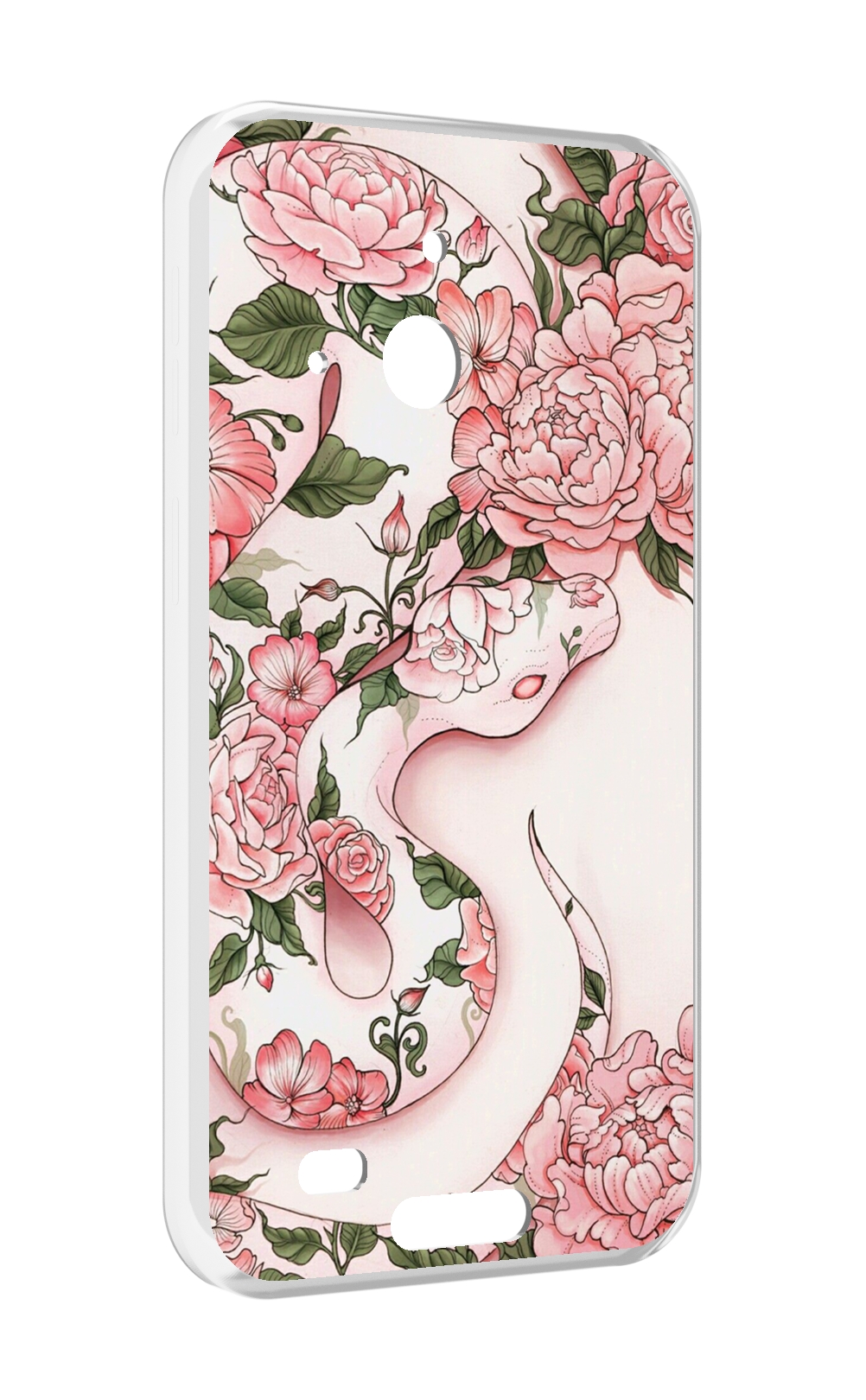 

Чехол MyPads змея-в-розовых-цветах женский для Oukitel WP20 / WP20 Pro, Прозрачный, Tocco
