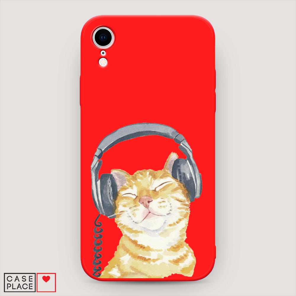 

Матовый силиконовый чехол "Кот меломан" на Apple iPhone XR (10R), Кот меломан