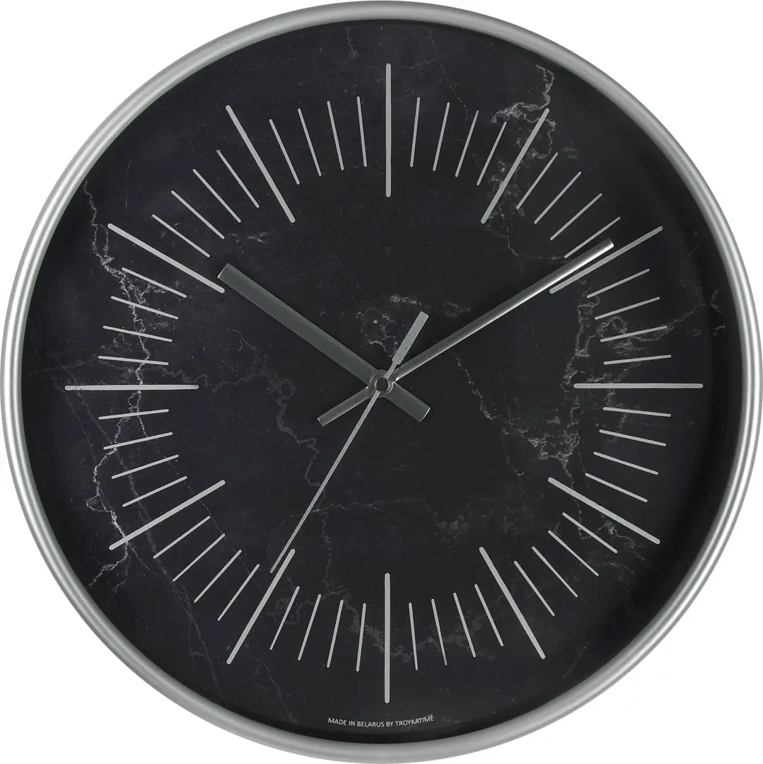 Часы настенные Troykatime круглые пластик цвет черный бесшумные 30 см